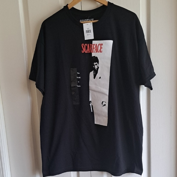 Black Short Sleeve Graphic Tee Scarface - Picture 2 of 6